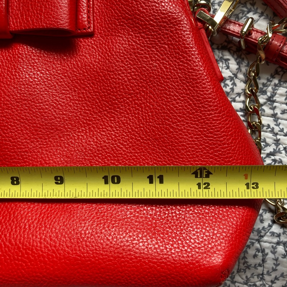 Kate Spade Red Leather Bow Satchel Crossbody Bag - Picture 5 of 13